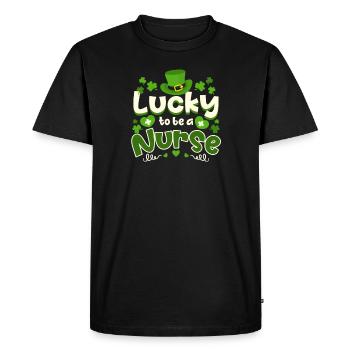 L’infirmière de la Saint-Patrick a de la chance d’être infirmière - T-shirt Premium bio Homme - noir - Devant - Nico (187cm)