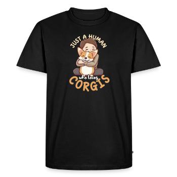 Corgi Mom Dad Human Who Loves Corgis - Men's Premium Organic T-Shirt - black - Front - Nico (187cm)