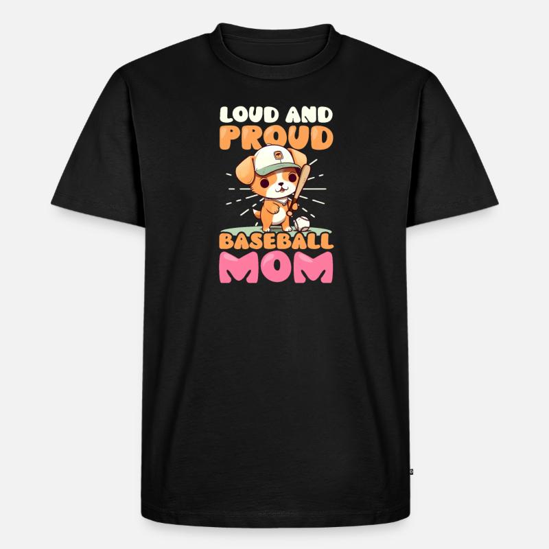 Baseball-Mutter Laute Stolze Baseball-Mutter - Männer Premium Bio T-Shirt - Schwarz