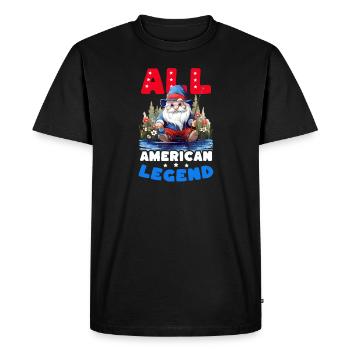 Fisherman All American Fishing Legend - Men's Premium Organic T-Shirt - black - Front - Nico (187cm)