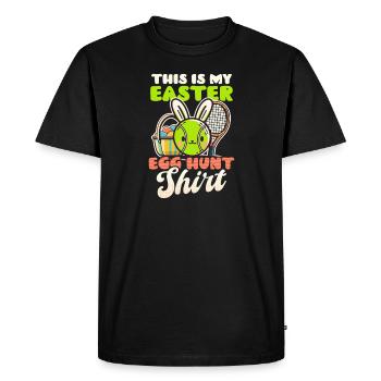 Tennis Easter Egg Hunt Outfit - Men's Premium Organic T-Shirt - black - Front - Nico (187cm)