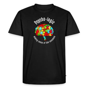 Psychologue Psychologique Donner Un Sens À Des Absurdités - T-shirt Premium bio Homme - noir - Devant - Nico (187cm)