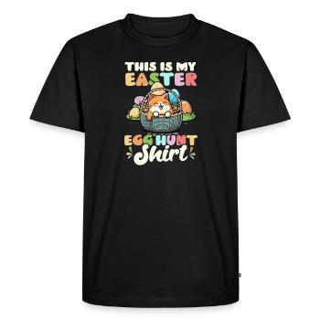 Chat Pâques chasse aux oeufs de Pâques tenue - T-shirt Premium bio Homme - noir - Devant - Nico (187cm)
