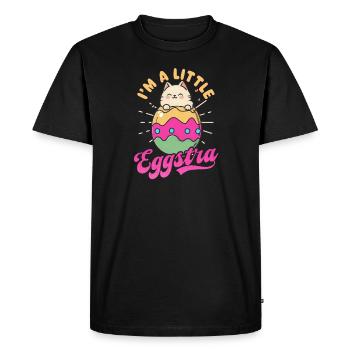 Cat Easter I'm Little Eggstra - Men's Premium Organic T-Shirt - black - Front - Nico (187cm)