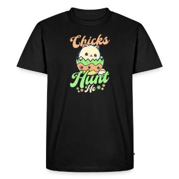 Cat Easter Chicks Hunt Mhe - Men's Premium Organic T-Shirt - black - Front - Nico (187cm)