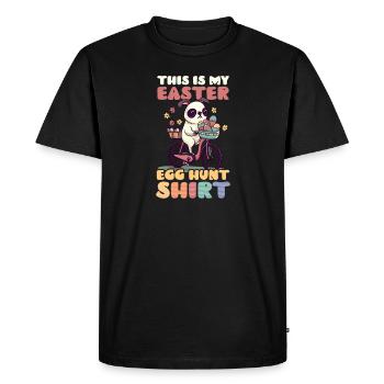 Tenue de chasse aux oeufs de Pâques de Pâques chien - T-shirt Premium bio Homme - noir - Devant - Nico (187cm)