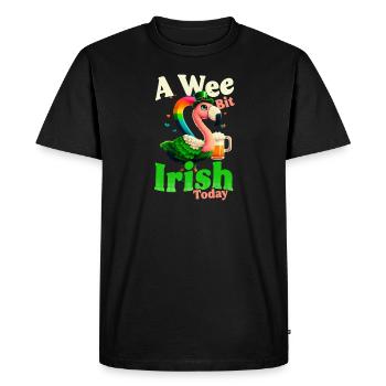 Flamant rose irlandais St Patricks un peu irlandais - T-shirt Premium bio Homme - noir - Devant - Nico (187cm)