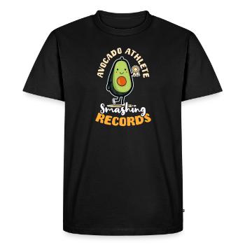 Athlète végétalien Avocat Athlète Battre des records - T-shirt Premium bio Homme - noir - Devant - Nico (187cm)