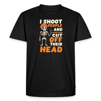 Photographie Shoot Gens Couper Des Têtes - T-shirt Premium bio Homme - noir - Devant - Nico (187cm)