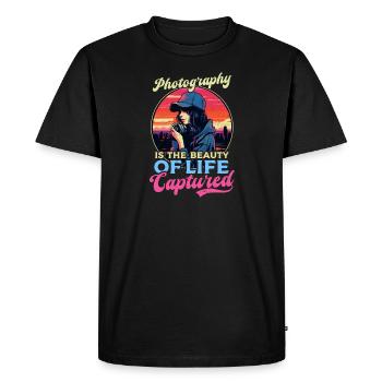 Photography Beauty Of Life Captured - Men's Premium Organic T-Shirt - black - Front - Nico (187cm)