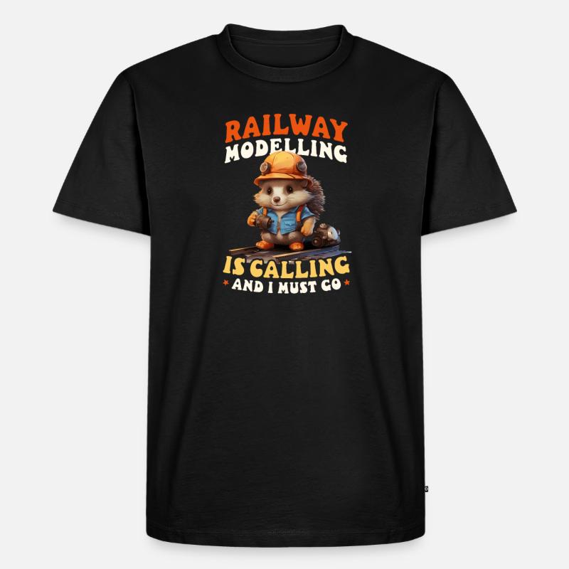 Modelleisenbahn Modellbau Berufung - Männer Premium Bio T-Shirt - Schwarz