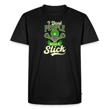 La crosse de la Saint-Patrick bat les gens avec un bâton - T-shirt Premium bio Homme - noir - Devant - Nico (187cm)
