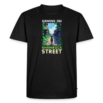 St. Patricks Day Gaming Gaming sur Shamrock Street - T-shirt Premium bio Homme - noir - Devant - Nico (187cm)