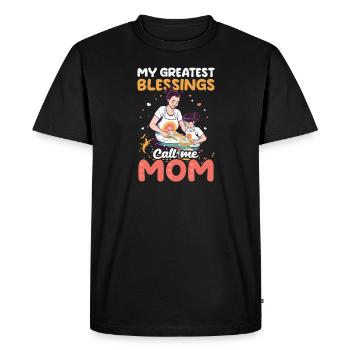 La plus grande bénédiction de la fête des mères m’appelle maman - T-shirt Premium bio Homme - noir - Devant - Nico (187cm)