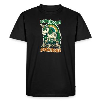 Licorne irlandaise St Patricks Lepricorn délicieux - T-shirt Premium bio Homme - noir - Devant - Nico (187cm)