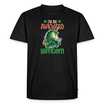 Licorne irlandaise St Patricks lépricorne maladroite - T-shirt Premium bio Homme - noir - Devant - Nico (187cm)