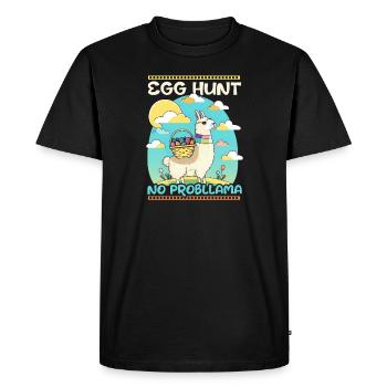 Christian Easter Egg Hunt Llama - Men's Premium Organic T-Shirt - black - Front - Nico (187cm)
