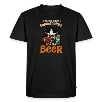 Football Lover Here For Comercials And Beer - Men's Premium Organic T-Shirt - black - Front - Nico (187cm)