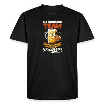 Football Lover My Team Football Problem - Men's Premium Organic T-Shirt - black - Front - Nico (187cm)
