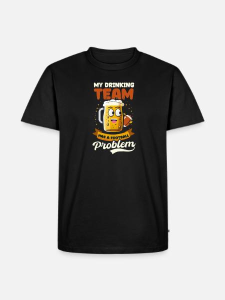 Fußballliebhaber Mein Team Fußballproblem - Männer Premium Bio T-Shirt - Schwarz