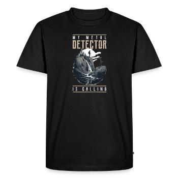 Détection de métaux Appels de mon détecteur - T-shirt Premium bio Homme - noir - Devant - Nico (187cm)