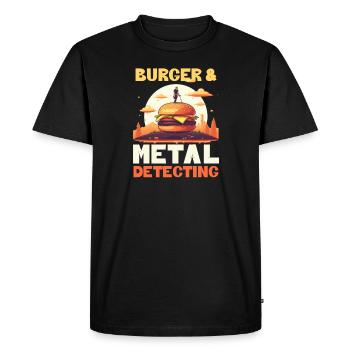 Détection de métaux Burger et détection - T-shirt Premium bio Homme - noir - Devant - Nico (187cm)