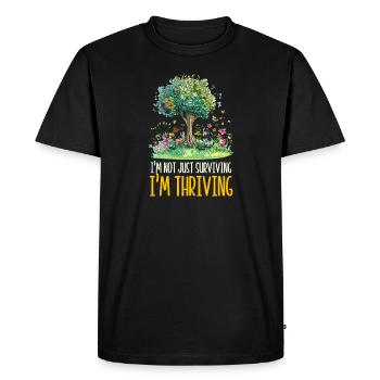 Stroke Survivor Not Just Surviving Thriving - Men's Premium Organic T-Shirt - black - Front - Nico (187cm)