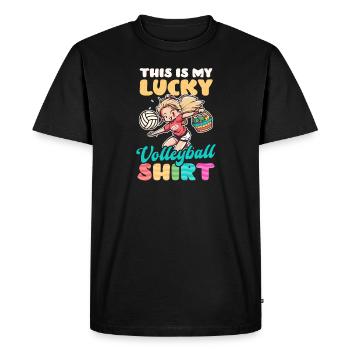 Volley-ball Pâques Lucky Volleyball Outfit - T-shirt Premium bio Homme - noir - Devant - Nico (187cm)