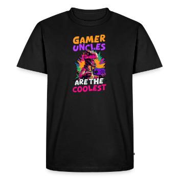 Je suis un joueur vidéo Les oncles joueurs sont les plus cool - T-shirt Premium bio Homme - noir - Devant - Nico (187cm)