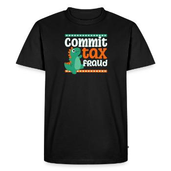 Tax Fraud Commit Little Dinosaur - Men's Premium Organic T-Shirt - black - Front - Nico (187cm)