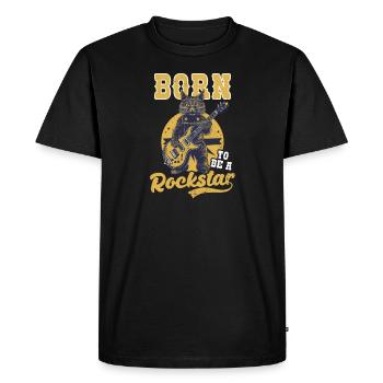 La musique rock est née pour être un rocker - T-shirt Premium bio Homme - noir - Devant - Nico (187cm)