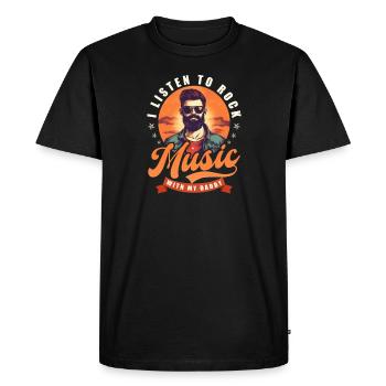 Musique rock Écoutez de la musique rock avec papa - T-shirt Premium bio Homme - noir - Devant - Nico (187cm)