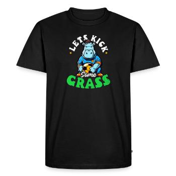Soccer Coach Lets Kick Some Grass - Men's Premium Organic T-Shirt - black - Front - Nico (187cm)