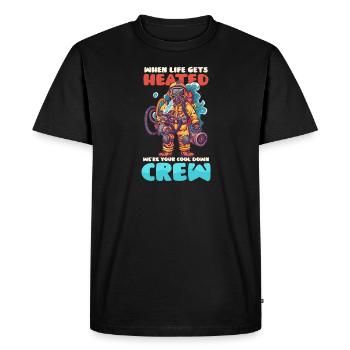 Firefighter Life Gets Heated Cool Down Crew - Men's Premium Organic T-Shirt - black - Front - Nico (187cm)