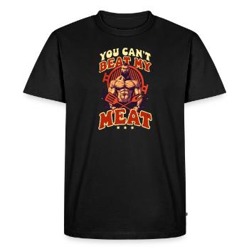 Bodybuilder BBQ Cant Battre La Viande - T-shirt Premium bio Homme - noir - Devant - Nico (187cm)