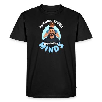 Chiropractor Aligning Spines Unwinding Minds - Men's Premium Organic T-Shirt - black - Front - Nico (187cm)