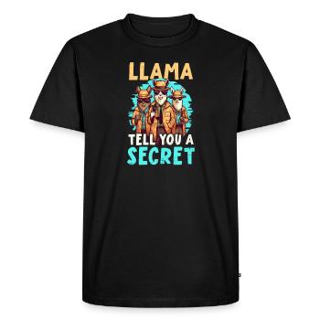 Lama Lamant Lama Tell You Secret - T-shirt Premium bio Homme - noir - Devant - Nico (187cm)
