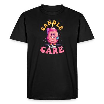 Candle Making Candle With Care - Men's Premium Organic T-Shirt - black - Front - Nico (187cm)