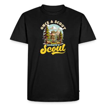 Scouting Once A Scout Always Scout - Men's Premium Organic T-Shirt - black - Front - Nico (187cm)