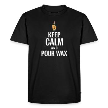 Candle Making Keep Calm and Pour Wax - Men's Premium Organic T-Shirt - black - Front - Nico (187cm)