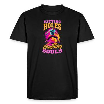 Cornhole Frapper Des Trous Écrasant Des Âmes - T-shirt Premium bio Homme - noir - Devant - Nico (187cm)