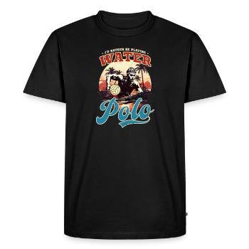 Water-polo Vintage Retro Sunset - T-shirt Premium bio Homme - noir - Devant - Nico (187cm)
