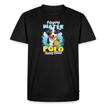 Water Polo Jouer au polo prend des balles - T-shirt Premium bio Homme - noir - Devant - Nico (187cm)