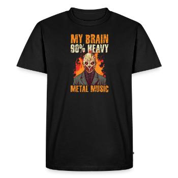 Rock Music Brain 90% Heavy Metal Music - Men's Premium Organic T-Shirt - black - Front - Nico (187cm)