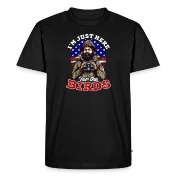 Birdwatcher ici pour les oiseaux - T-shirt Premium bio Homme - noir - Devant - Nico (187cm)