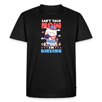 L'observateur d'oiseaux ne peut pas parler, j'observe les oiseaux - T-shirt Premium bio Homme - noir - Devant - Nico (187cm)