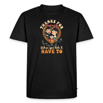 Fête des mères, belle-mère, merci d'être intervenue - T-shirt Premium bio Homme - noir - Devant - Nico (187cm)