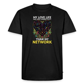 L'ingénierie des réseaux aime moins le réseau de connectivité - T-shirt Premium bio Homme - noir - Devant - Nico (187cm)