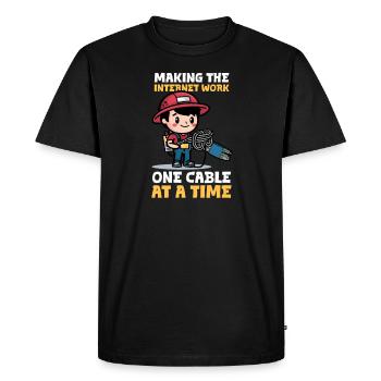 Ingénierie des réseaux pour faire fonctionner Internet - T-shirt Premium bio Homme - noir - Devant - Nico (187cm)
