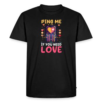 Ingénierie de réseau Ping-moi si vous avez besoin d'amour - T-shirt Premium bio Homme - noir - Devant - Nico (187cm)